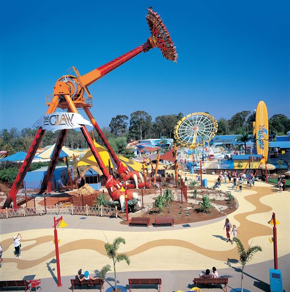 Dreamworld in Gold Coast featuring a variety of exciting rides, perfect for a family day out.