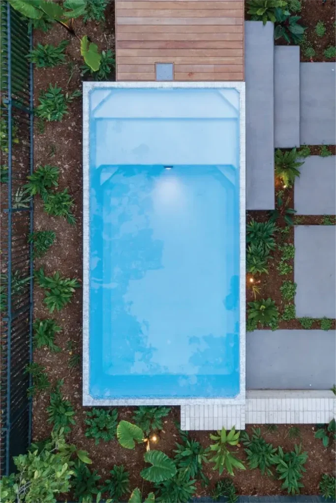 Plungie Max pool filled with sparkling blue water