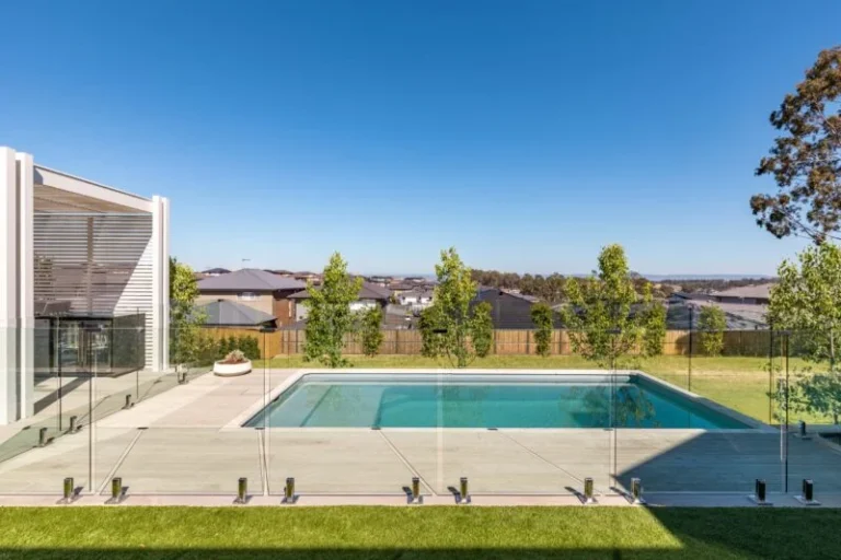 Plungie Max pool with a backdrop of palm trees and blue skies