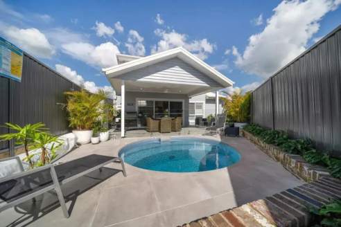 Chic small plunge pool with minimalistic decor