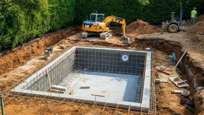 Unfinish inground plunge pool