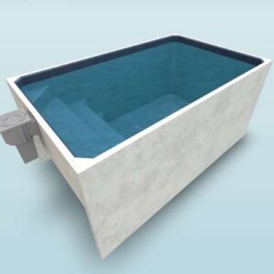 Plungie studio 3D design with mediterranean blue interior