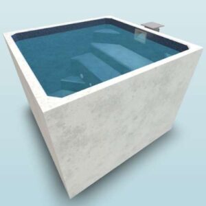 A 3D design of The Plungie Quad in Mediterranean Blue colour